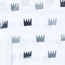 Load image into Gallery viewer, Grey Crowns & Indigo Aquarium Combo Swaddles- Pack Of 2