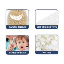 Load image into Gallery viewer, Natural Bristle Comb & Brush Set - Red, Blue & Pink