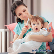 Load image into Gallery viewer, Natural Bristle Comb & Brush Set - Red, Blue & Pink