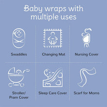 Load image into Gallery viewer, Grey Crowns Organic Bamboo Baby Swaddle- Pack Of 2
