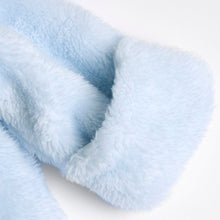 Load image into Gallery viewer, Blue Hooded Footsie With 3D Ear Details & Folded Mittens