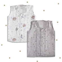 Load image into Gallery viewer, Starry Nights Theme Muslin Sleeveless Jhablas - Pack Of 2