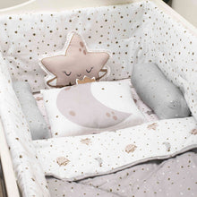 Load image into Gallery viewer, Grey Starry Nights Organic Cotton Cot Bedding Set