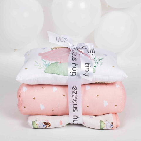 Pink Fairytale Mini Cot Bedding Set