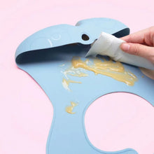 Load image into Gallery viewer, Silicone Bib Blue & Green