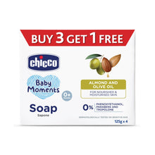 Load image into Gallery viewer, Chicco Baby Moments Almonds & Olive Oil Soap - 125gm (Pack Of 4)