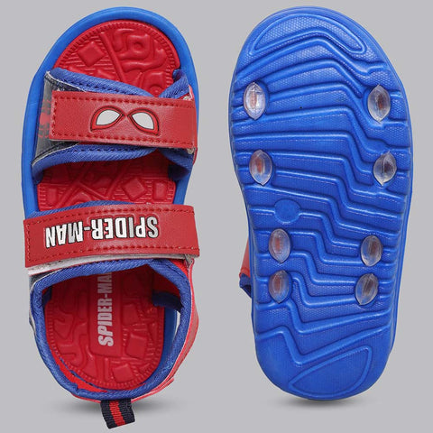 Red Spiderman Velcro Closure Sandals