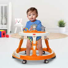 Load image into Gallery viewer, Orange 3 Level Height Adjustment 360° Joy Baby Walker