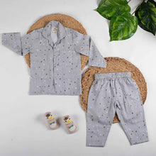 Load image into Gallery viewer, Grey Sky Theme Full Sleeves Organic Cotton Night Suit