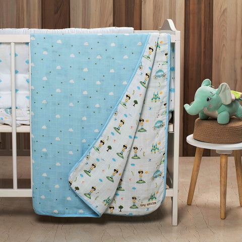 Blue The Little Prince Theme Organic Muslin Blanket
