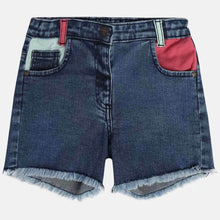 Load image into Gallery viewer, Girls Blue Raw Hem Denim Shorts
