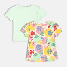 Load image into Gallery viewer, Colorful Floral Printed Half Sleeves Top Pack Of - 2