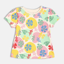 Load image into Gallery viewer, Colorful Floral Printed Half Sleeves Top Pack Of - 2
