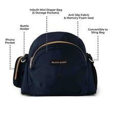 Load image into Gallery viewer, Navy Baby Carrier With Hip Seat