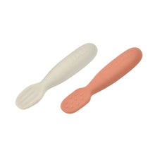 Load image into Gallery viewer, Silicone Pre-Feeding Spoons- Pink & Grey (Set of 2)