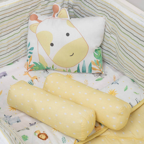 Yellow Into The Wild Organic Cotton Cot Bedding Set