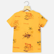 Load image into Gallery viewer, Yellow Regular Fit Printed T-Shirt