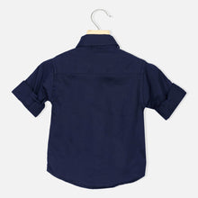 Load image into Gallery viewer, Shirt With Striped Tie- Black, Blue & White