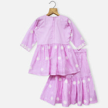 Load image into Gallery viewer, Pink & Purple Embroidered Cotton Kurta With Sharara & Dupatta