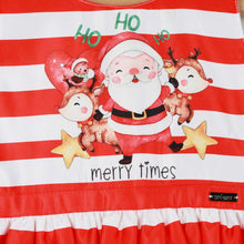 Load image into Gallery viewer, Red Striped With Christmas Theme Sleeveless Dress