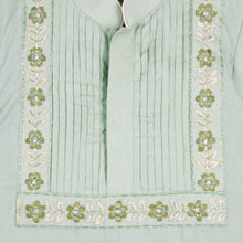 Load image into Gallery viewer, Mint Green Pintuck With Embroidered Kurta & White Churidar