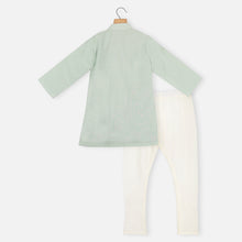 Load image into Gallery viewer, Mint Green Pintuck With Embroidered Kurta & White Churidar