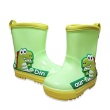 Load image into Gallery viewer, Green Dinosaur Rain Gumboots
