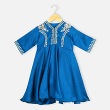 Load image into Gallery viewer, Blue Embroidered Kurta With Green Sharara