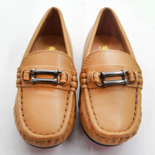 Load image into Gallery viewer, Tan Slip On Loafers With Metal Buckle