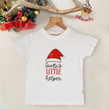 Load image into Gallery viewer, White Santa`s Little Helper Theme T-Shirt