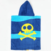Load image into Gallery viewer, Blue Captain Jake Printed Hooded Poncho Towel