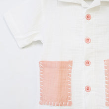 Load image into Gallery viewer, Peach Half Sleeves Muslin Night Suit Set
