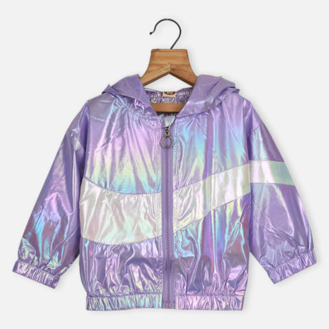 Purple & Pink Holographic Zip-Up Jacket