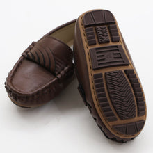 Load image into Gallery viewer, Brown & White Solid Slip On Loafers