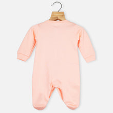Load image into Gallery viewer, Peach Mom Plus Dad Embroidered Full Sleeves Footsie