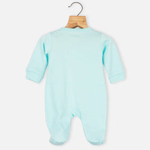 Load image into Gallery viewer, Blue Mom Plus Dad Embroidered Full Sleeves Footsie With Cap