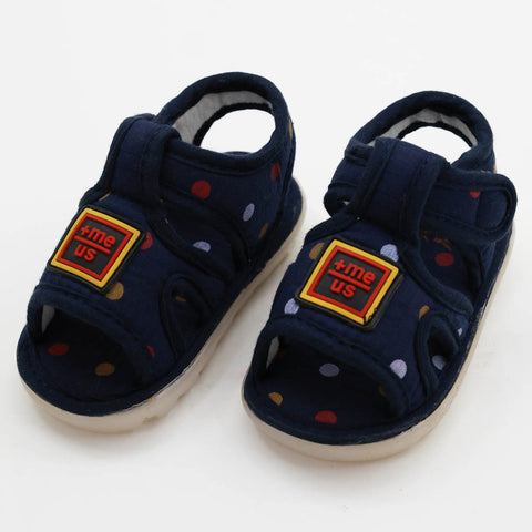 Navy Blue Velcro Strap Sandals With Chu Chu Music Sound