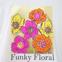 Load image into Gallery viewer, Navy & White Flora Printed Cotton Half Sleeves T-Shirt