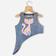 Load image into Gallery viewer, Blue Kitty Embroidered Co-Ord Set