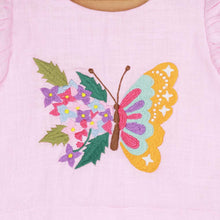 Load image into Gallery viewer, Pink Butterfly Embroidered Top With Palazzo Co-Ord Set