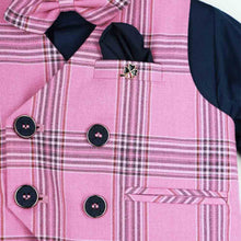 Load image into Gallery viewer, Pink Plaid Checked Waistcoat With Blue Shirt &amp; Pant

