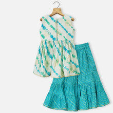 Load image into Gallery viewer, Blue Embellished Kurta With Sharara & Dupatta