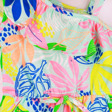 Load image into Gallery viewer, Blue Tropical Printed One shoulder Jumpsuit