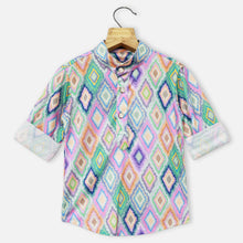 Load image into Gallery viewer, Blue Geometric Printed Short Kurta