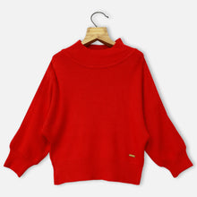 Load image into Gallery viewer, Red & Black Full Sleeves Sweater