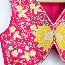 Load image into Gallery viewer, Yellow & Pink Floral Embroidered Lehenga Set