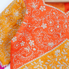 Load image into Gallery viewer, Orange & Pink Embroidered Lehenga Set