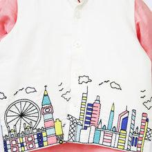 Load image into Gallery viewer, White Embroidered Jacket With Peach Kurta & Pajama