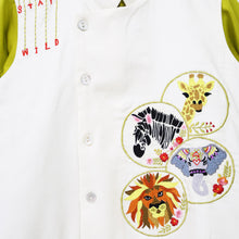 Load image into Gallery viewer, White Embroidered Jacket With Green Kurta & Pajama