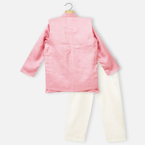 Purple Mirror Embroidered Jacket With Kurta & Pajama